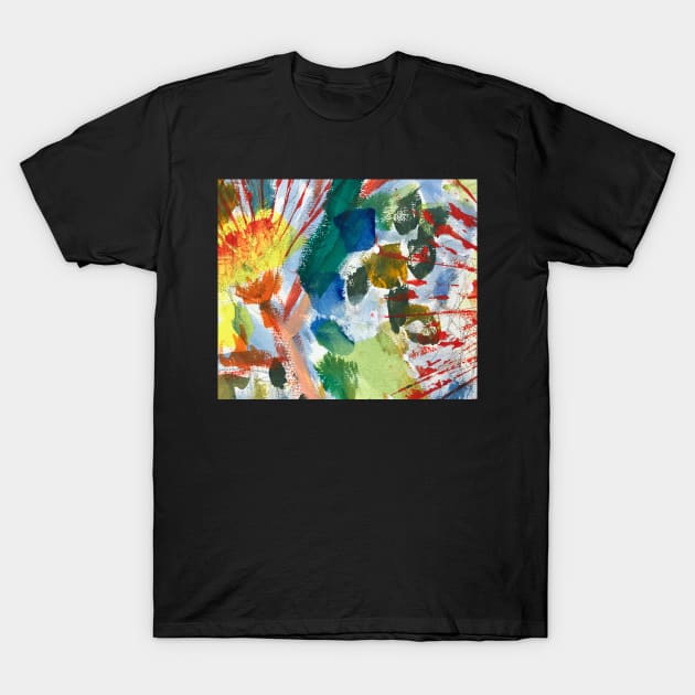 abstract red gum flowering, from an acrylic original painting  by Geoff Hargraves T-Shirt by gjhargraves